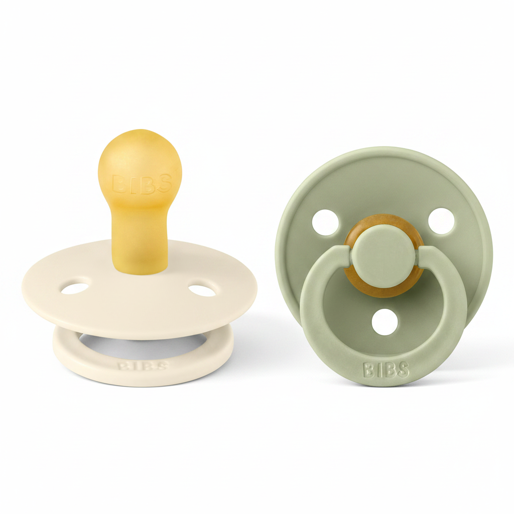 BIBS Colour Pacifier 2-Pack (Ivory / Sage)