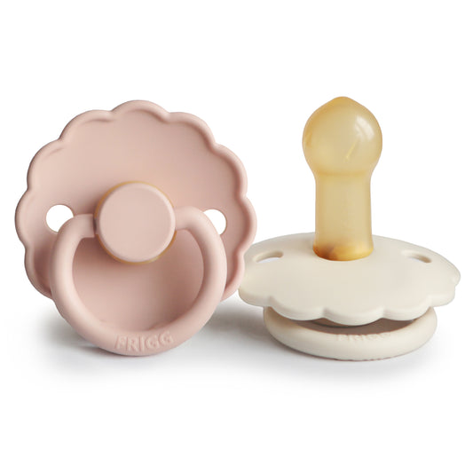 FRIGG Daisy Natural Rubber Pacifier 2-Pack (Blush/Cream)