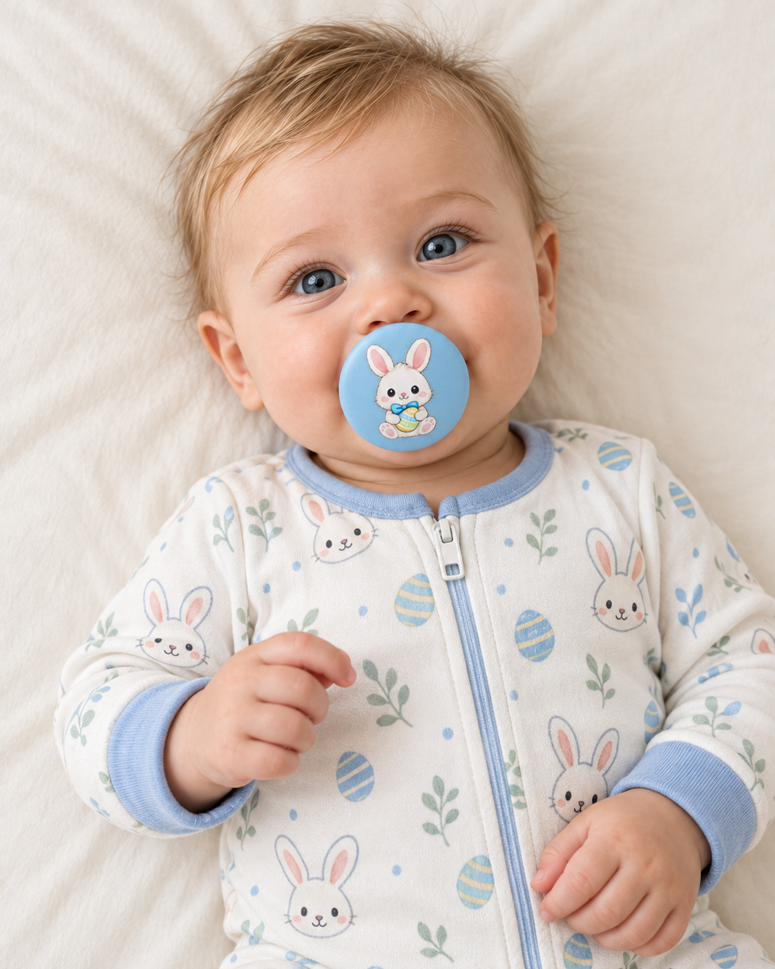 Easter Bunny - Boy pacifier cover lifestyle photo
