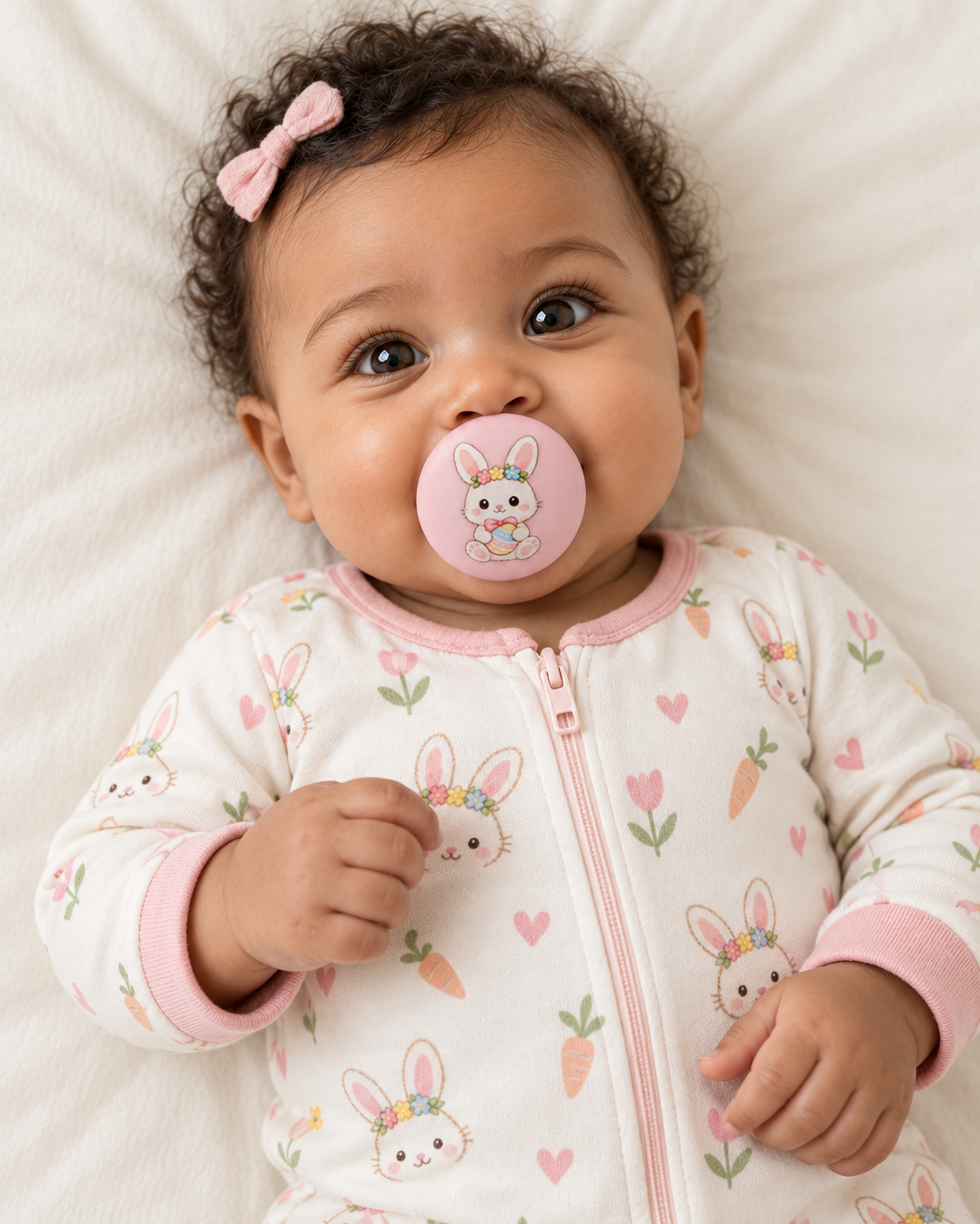 Easter Bunny - Girl pacifier cover lifestyle photo