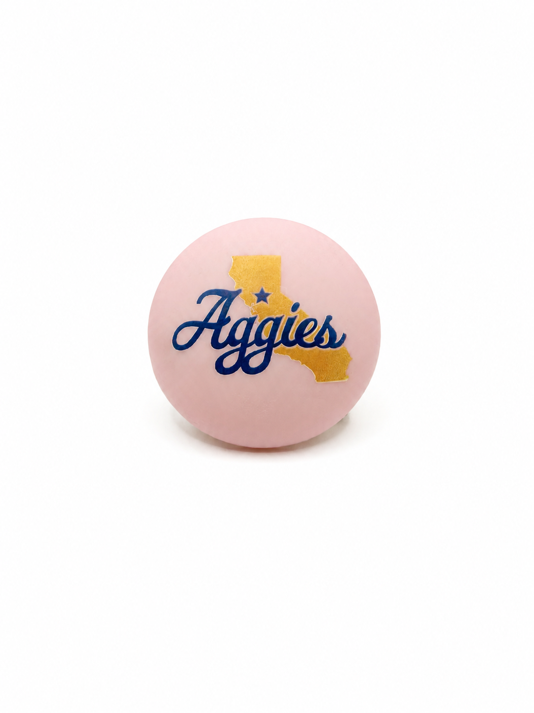 UC Davis Aggies pacifier cover, close-up view