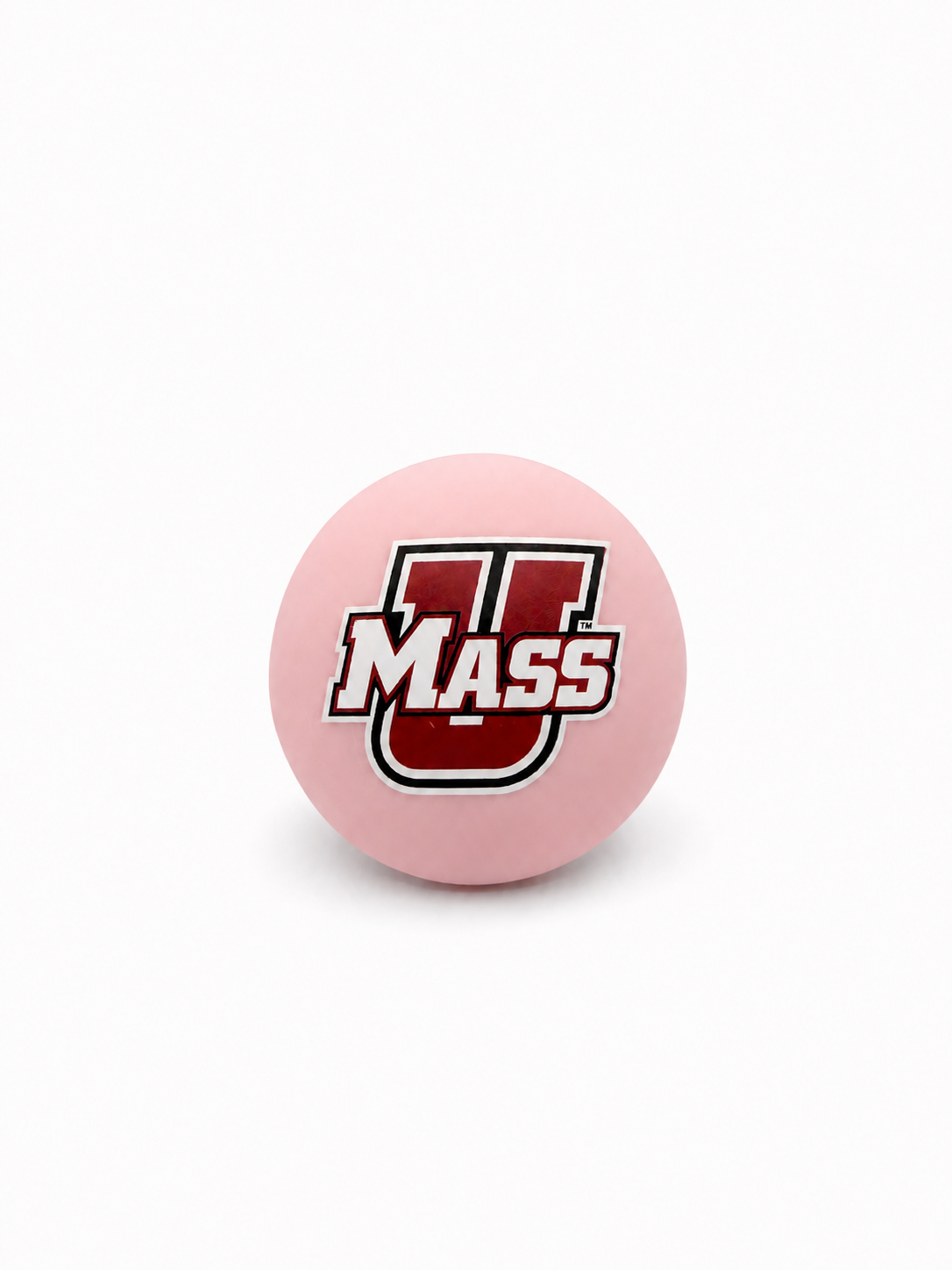 University of Massachusetts UMass Primary pacifier cover design, close-up view