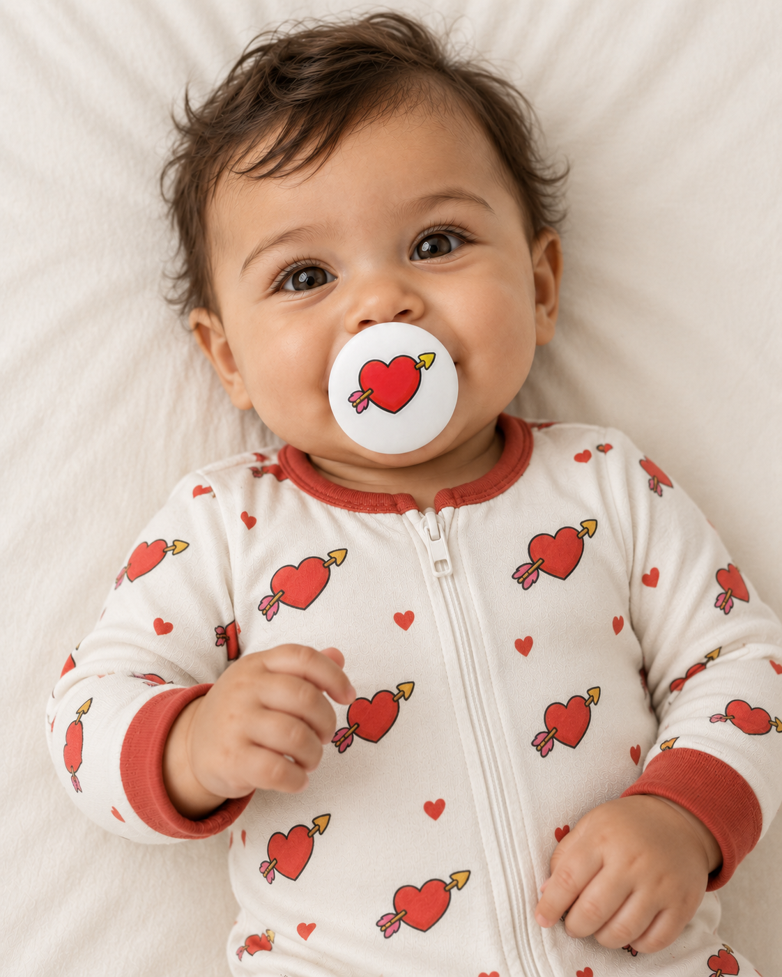 Cupid's Arrow pacifier cover lifestyle photo