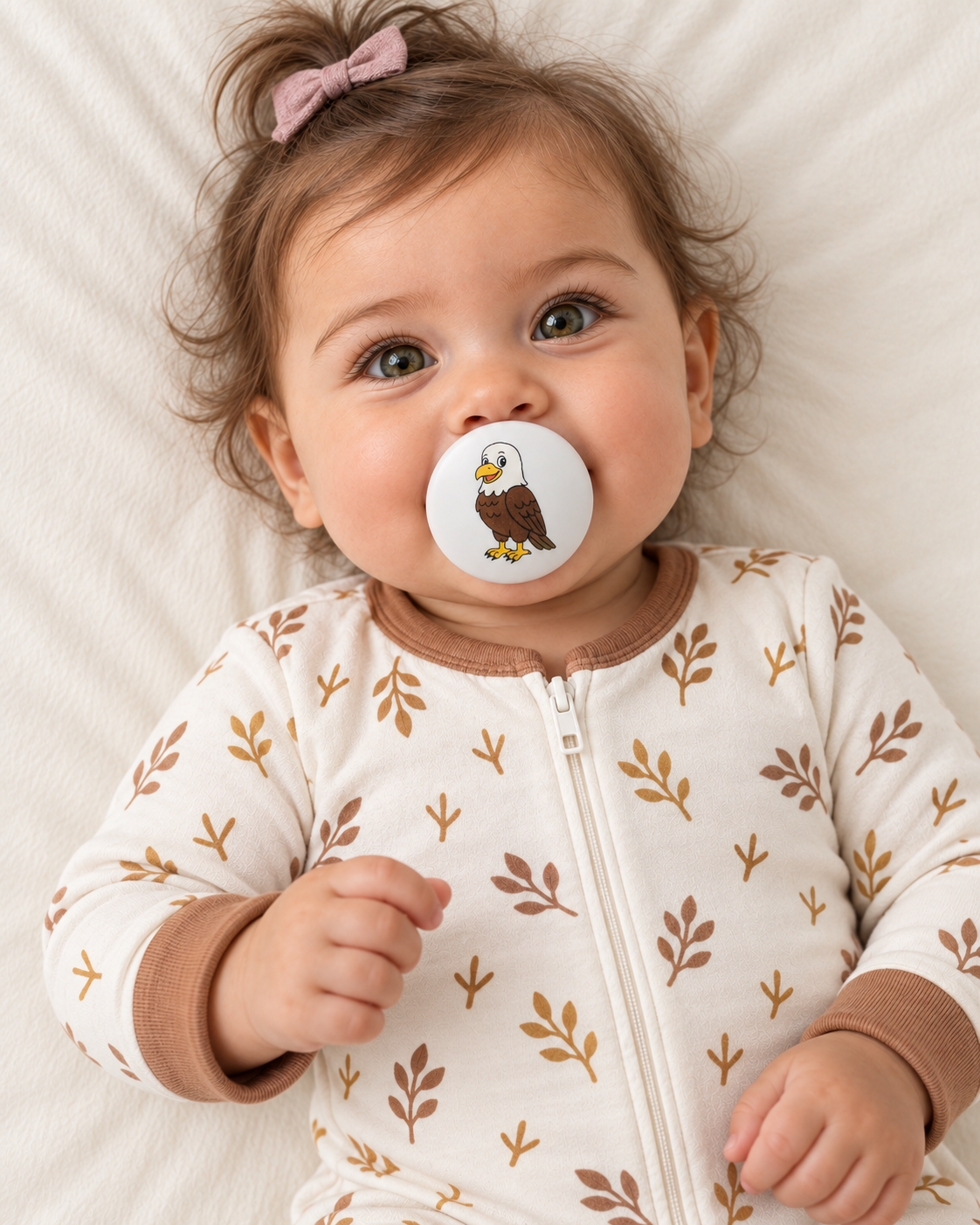 Eagle pacifier cover lifestyle photo