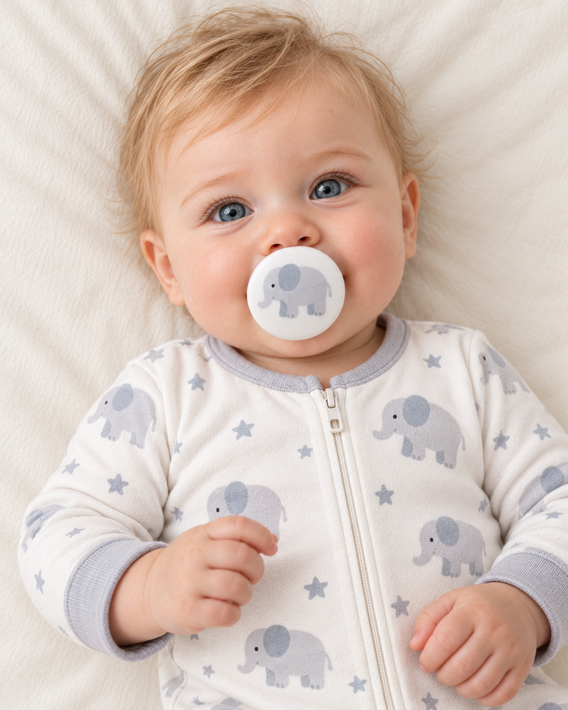 Elephant pacifier cover lifestyle photo
