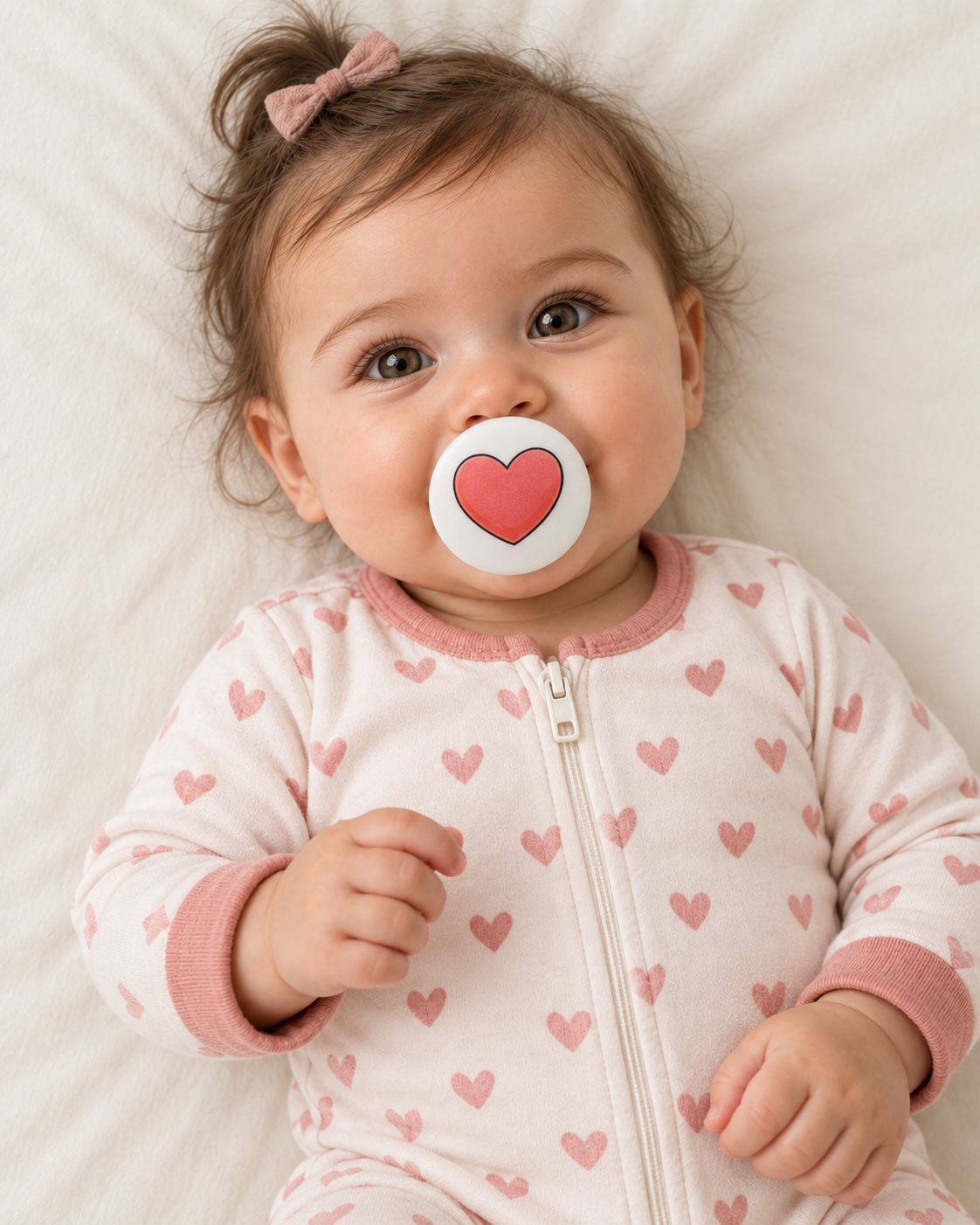 Pink Heart pacifier cover lifestyle photo