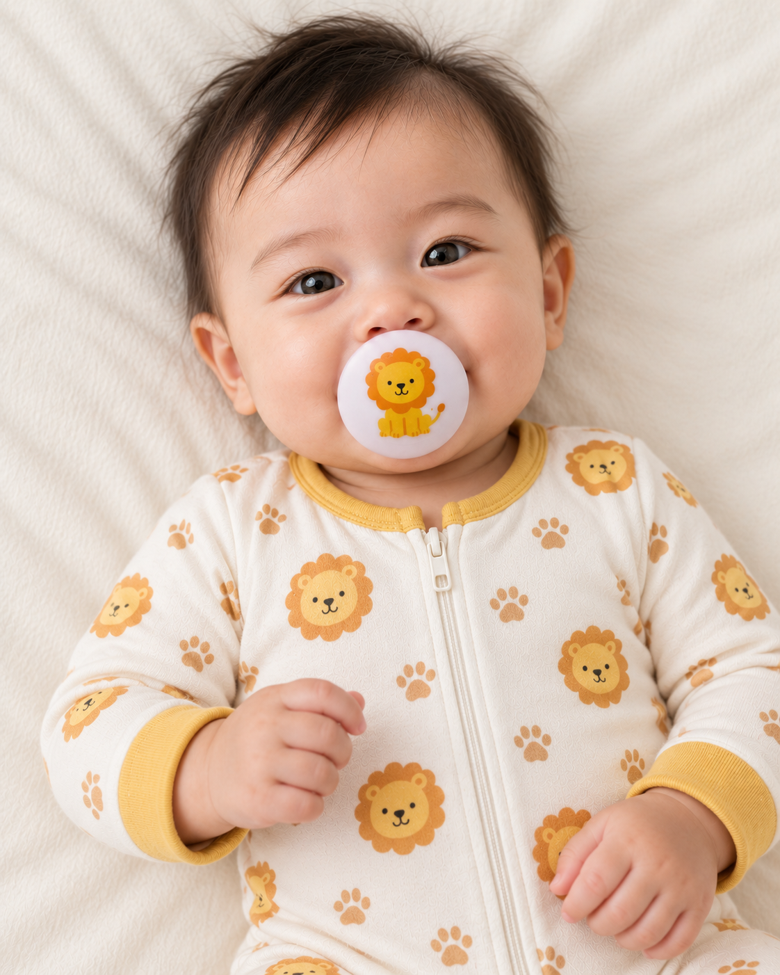 Lion pacifier cover lifestyle photo