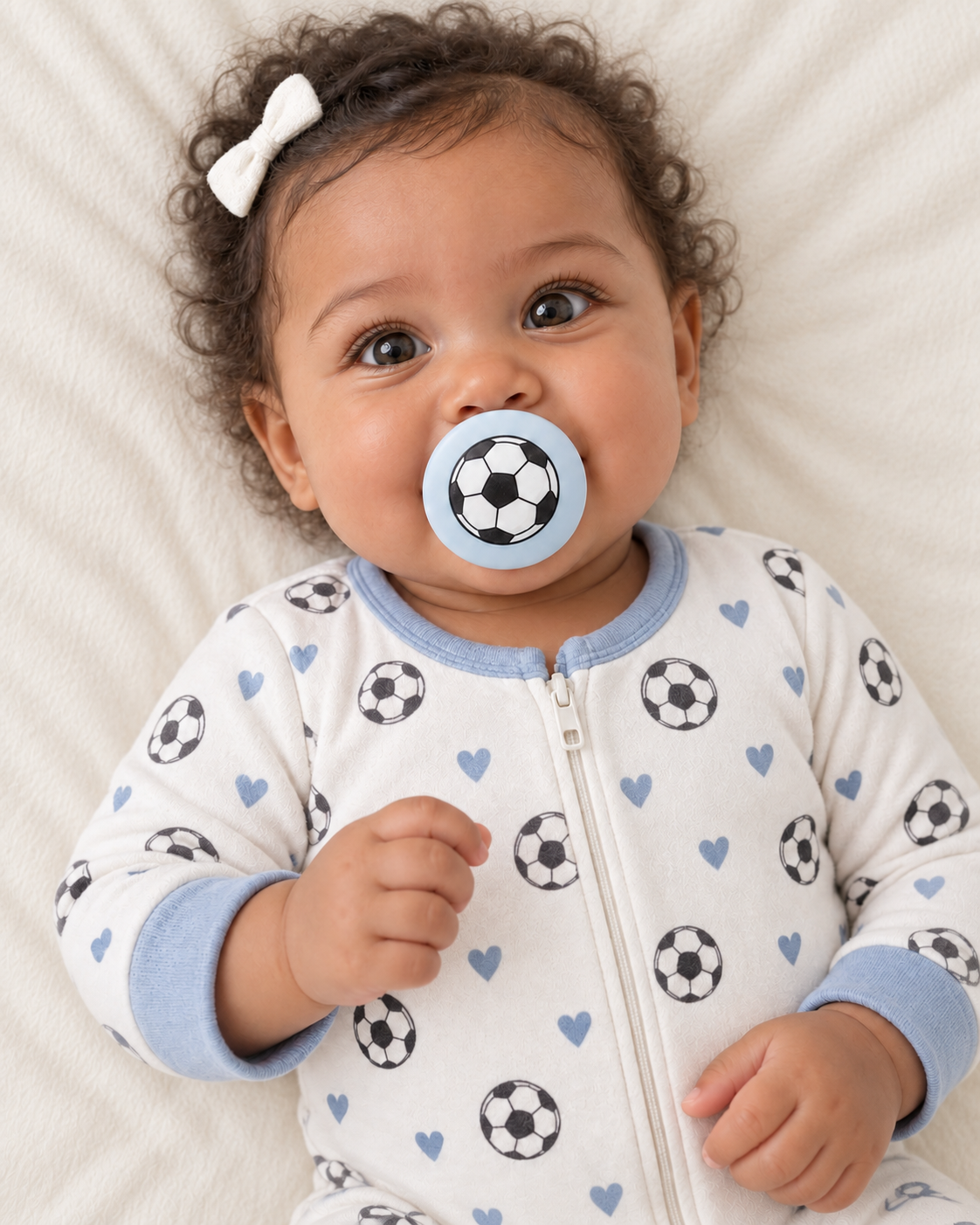 Soccer Ball pacifier cover lifestyle photo