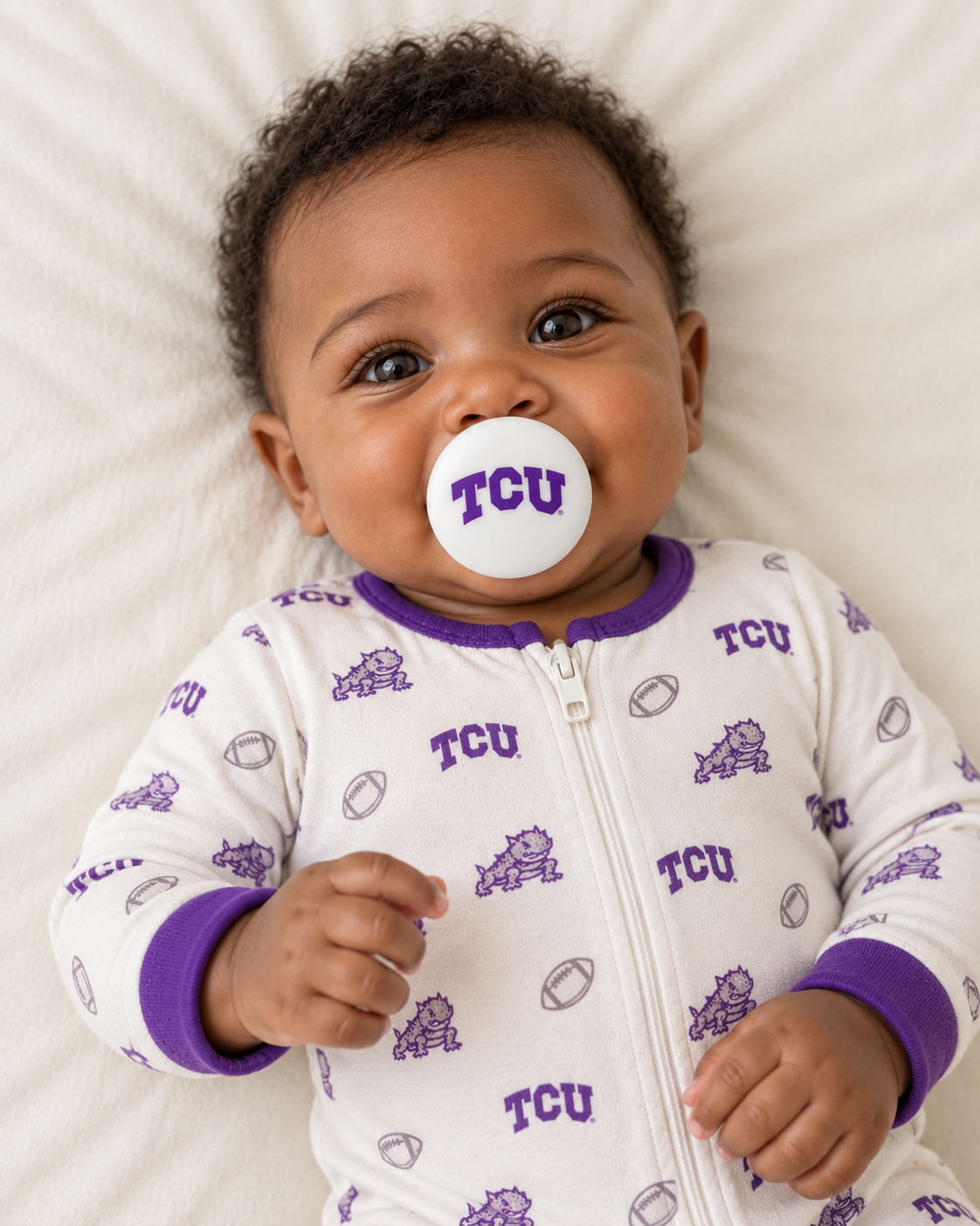 Texas Christian University - TCU pacifier cover lifestyle photo