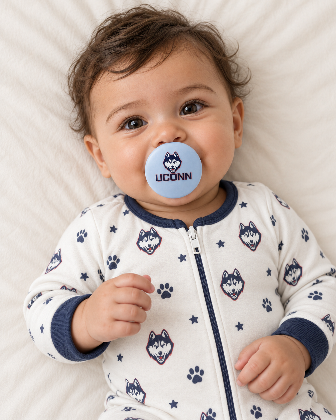 UConn - UConn (Husky) pacifier cover lifestyle photo