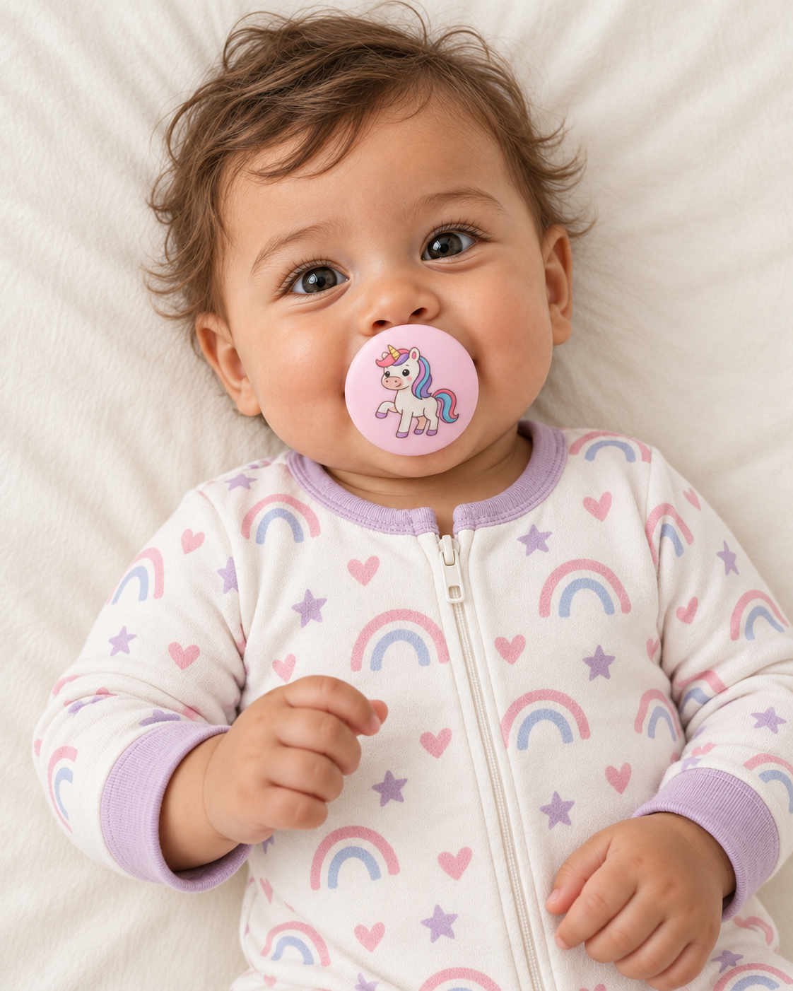Unicorn pacifier cover lifestyle photo