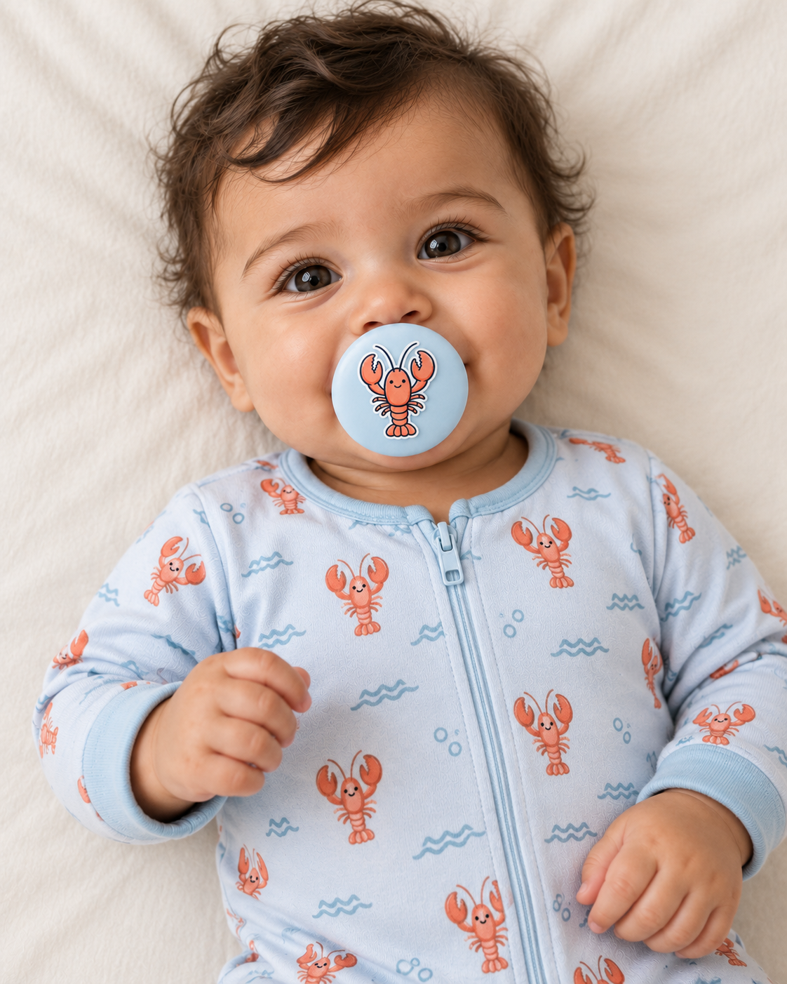 Lobster pacifier cover lifestyle photo