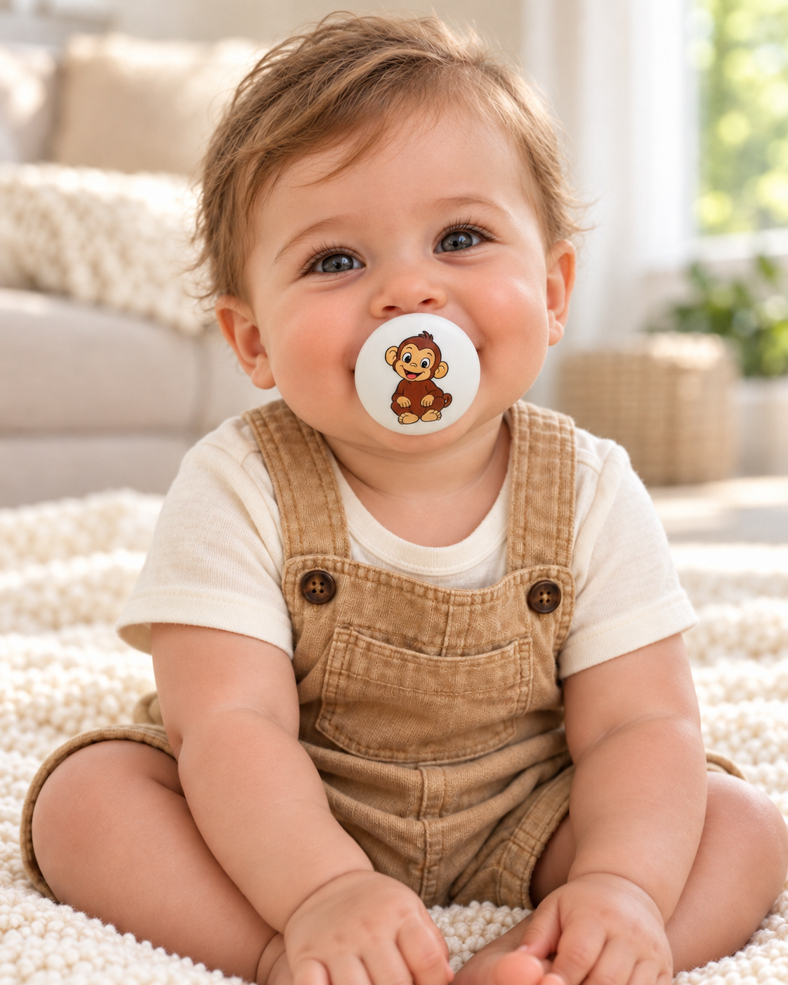 Monkey pacifier cover lifestyle photo