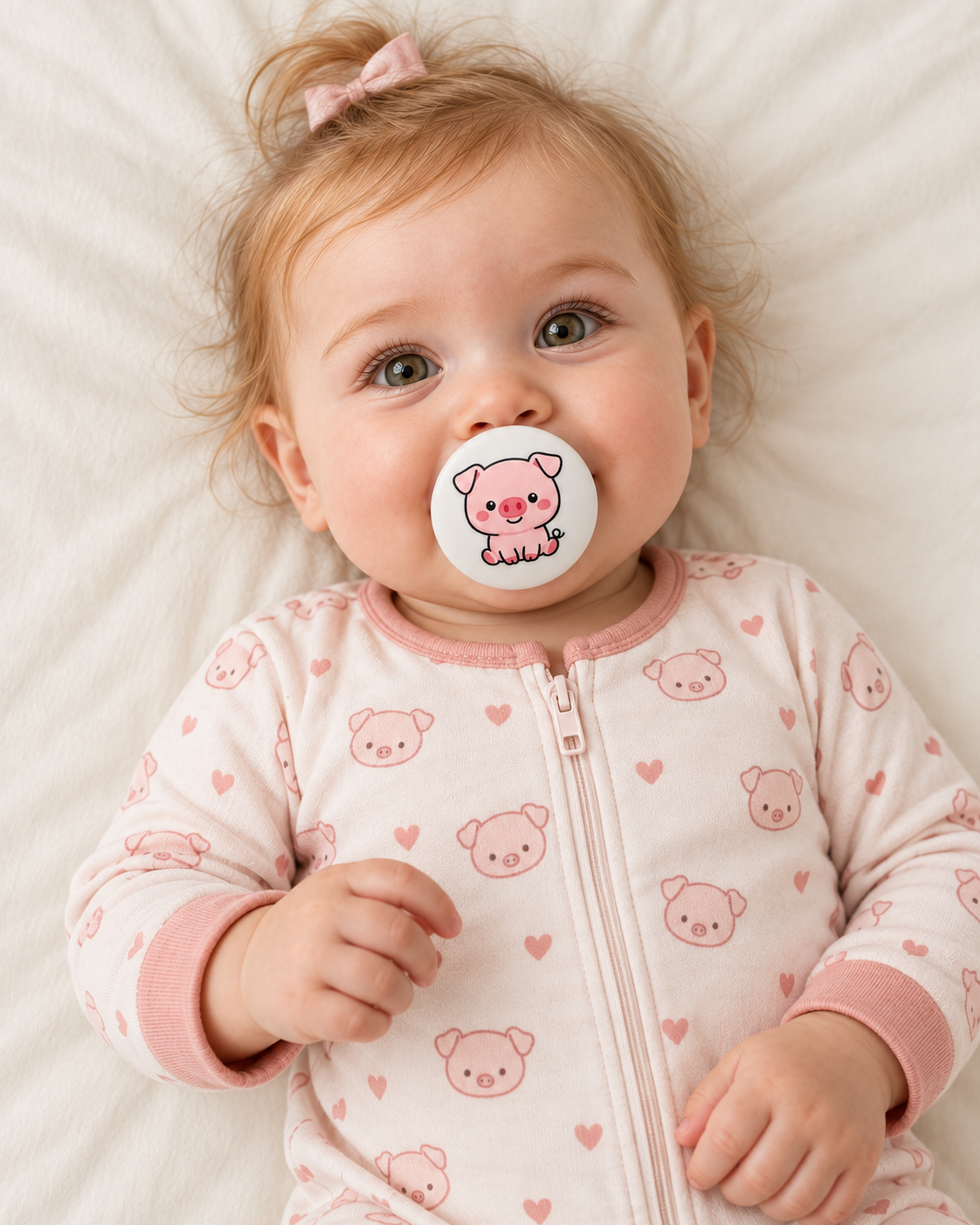 Piggy pacifier cover lifestyle photo
