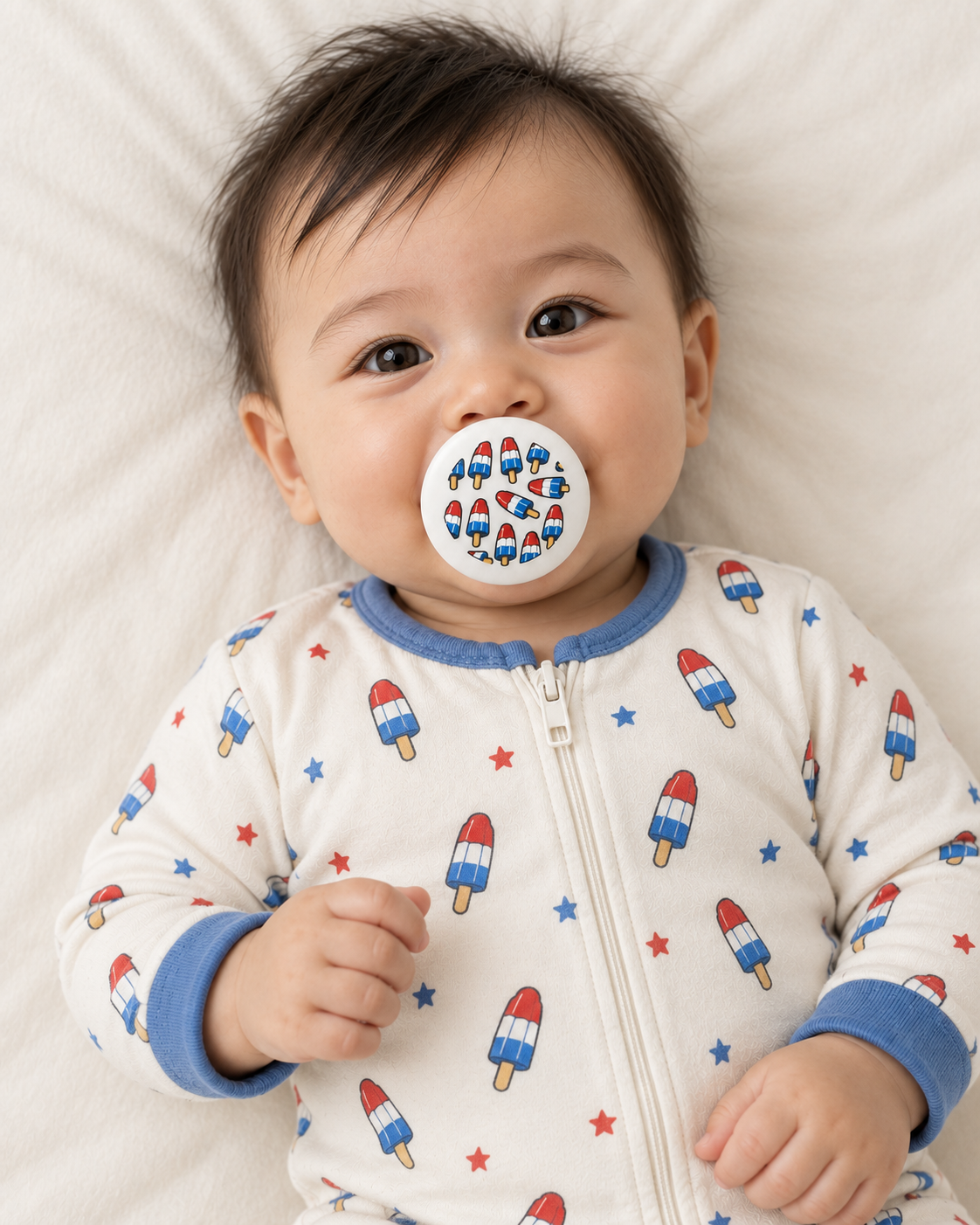 Popsicle (Pattern) pacifier cover lifestyle photo