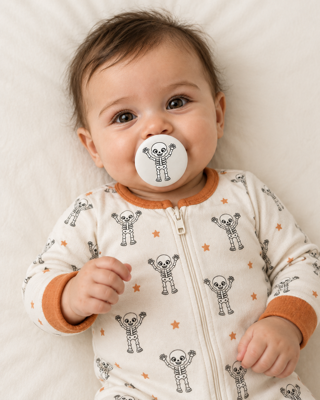 Skeleton pacifier cover lifestyle photo