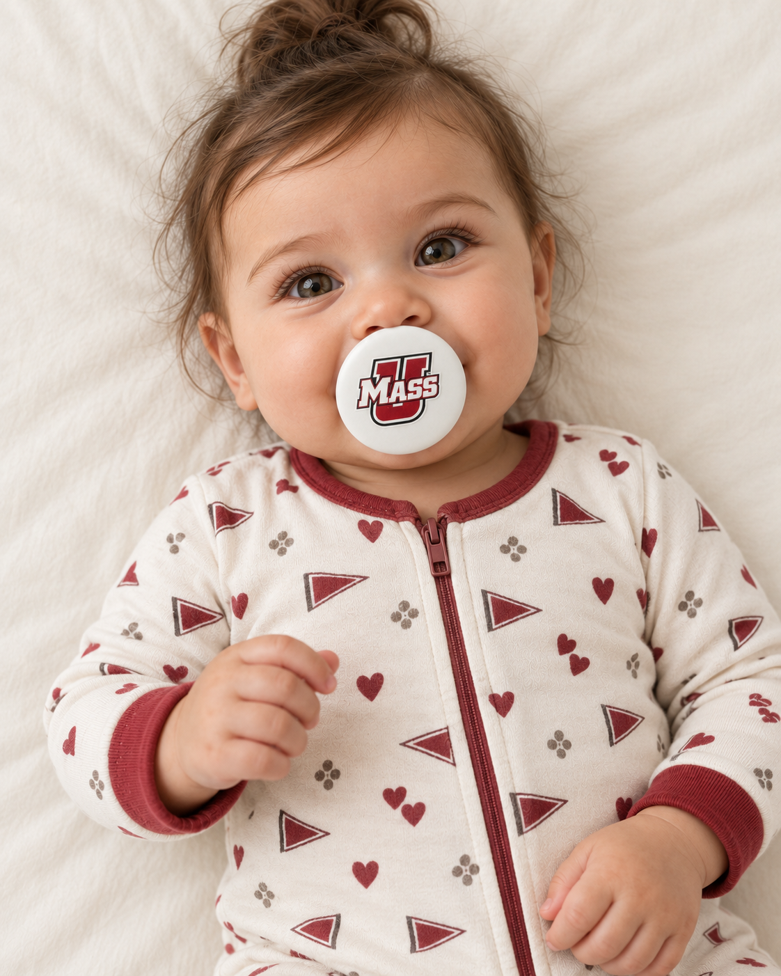 University of Massachusetts - UMass (Primary) pacifier cover lifestyle photo
